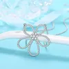 Hangers VENTFILLE 925 Sterling Zilver Zirkoon Inlay Grote Bloem Hanger Ketting Damesmode Persoonlijkheid Sieraden Geschenken Groothandel