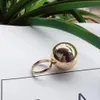 Band Rings Stylish Fashionable Large Metal Ball Ring Adjustable Opening Fashion Jewelry Lovely Personality Female Rings 231023