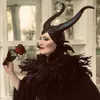 Cosplay Horns Women Halloween Party Maleficent Adult Costume Mask Headpiece Hat Carnival Witch Helmet