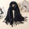 Foulards 200 * 70cm hiver mode femme cachemire laine mince écharpe dame chaud châle couleur pure unisexe pashmina solide wrap femmes 231023