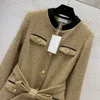 1018 2023 Autumn Milan Runway Coat Jackets Långärmad besättning Neck Khaki Högkvalitativ knapp Fashion Womens Clothes Balig23101273