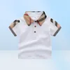 베이비 소년 턴 다운 칼라 티셔츠 여름 아이 짧은 소매 격자 무늬 티셔츠 신사 스타일면 캐주얼 탑 티스 소년 셔츠 아이의 옷 1663070