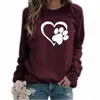 Sweats à capuche pour femmes Femmes Col rond Sweatshirts Mode 3D Imprimer Animal Chien Filles Survêtements Surdimensionnés Pull Manches Longues Vêtements Manteaux