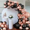 Christmas Decorations 104pcs Black Metallic Rose Gold Balloons Garland Arch Kit Confetti Balloon Birthday Party Decoration Kids Adult Wedding Ballon 231023