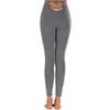 Yoga kläder Fashion Solid Pants High midjesport för kvinnors fotledslängd leggings sport fitness plus size spodnie damskie