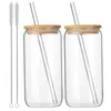 Wine Glasses Iced Coffee Cups Glass Can Lid Straw Juice Lids Straws Clear Design Water Soda