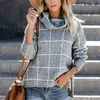 Kobiety Knits Tees Sandro Rivers Women Pullover Sweter Turtleeck Plaid Long Rleeve Luźne luźne, Chunky Chunked Knited Winter Swatters Jumper Top 231023