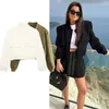 Women's Wool Blends Spring Jacket Woman Fashion Bomber Coats Long Sleeve With Pockets Outerwears Coats Casual Coat 231021