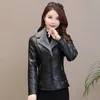 Women's Leather Faux Leather Autumn Short Leather Coat Women's Thickened Plushed Warm and Fur All in One Leather Coat 231023