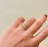 Band Rings Designer High grade, light luxury, personalized, hollowed out fashion niche design, pure silver plated 18K rose gold pig nose ring for women B038