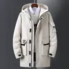 Parkas pour hommes Arrivée Style coréen hommes blanc canard vers le bas veste d'hiver couples solide qualité mi-longue manteau chaud à capuche pardessus mâle 69 231023