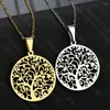 Pendant Necklaces Hollow Out Tree Of Life Stainless Steel Necklace Gold Silver Color Statement For Women Jewelry Colgantes Mujer Moda