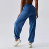 Active Pants Tunic midja Sweatpants Pocket Yoga Outdoor Casual Women Fitness Running Gym Loose Sports Trousers