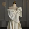 Feestjurken Vrouwen Bruiloft Bruid Jurk Een Schouder Grote Strik Baljurk Avondceremonie Vrouwelijke Feeën Elegante Dame Volwassen Verjaardag