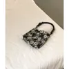 Abendtaschen Damen Schulter Rose Vintage Tote Frühling Herbst Schwarz Jacquard All Match Unterarmtasche für