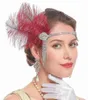 Grampos de cabelo 1920 Great Gatsby Headband Feather Rhinestone Retro Party Props Dress Acessórios Moda Mulheres Meninas