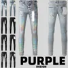Violet Mens Designer Jeans Mode Slim Skinny High Street Denim Bleu Clair Pâte Tissu Trou Taille 40 Hip Hop En Gros