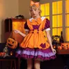 Costume d'Halloween pour femme - Costume de cosplay de créateur - Halloween - Costume de femme de chambre - Cloche orange - Costume de femme de chambre - Costume de performance en direct - Halloween