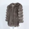 OFTBUY 2022 Long Winter Jacket Women Real Fur Coat Natural Big Fluffy Fox Fur Outerwear Streetwear Thick Warm New Fashion