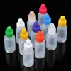 Colorful PE Dropper Bottles 3ml 5ml 10ml 15ml 20ml 30ml 50ml Needle Tips with Color Childproof Cap Sharp Dropper Tip Plastic Eliquid Bo Rigs