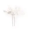 Hair Clips U Shaped Sticks Forks Flower Accessory Pearls Rhinestone Party Pins For Bride Bridesmaids Girls