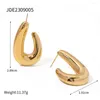 Boucles d'oreilles Uworld géométrique plaqué or 18K, cerceau épais en acier inoxydable pour femmes, bijoux tendance, cadeau pour Femme