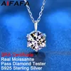 Pendanthalsband AIFAFA 1/2/5 REAL Pendant Necklace For Women 100% 925 Sterling Silver Neck Chain Jewelry Pass Diamond Test GRA 231020