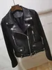 Women's Leather 2023 Genuine Clothes Short Style Motorcycle Jacket Sheepskin Slim Thin Small