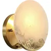 Wall Lamps Round Vintage Brass Copper Restaurant Lighting Fixture Marble Cover Mirror Light Luxury Bathroom Bedroom Indoor Sconce