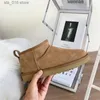 Boots 2023 Winter Women Boots Fur Ladies Snow Boots Real Sheepskin Wool Warm Fur Shoes Man and Women Winter Short Boots Super Mini T2310