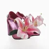 Туфли Lily Decro, разноцветные туфли-лодочки из матовой кожи с открытым носком, женские туфли без шнуровки на массивном высоком каблуке, модные странные туфли 2023 Zapatillas Mujer