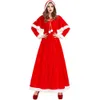 Costume de Cosplay de noël pour femmes, Costume de styliste, Costume de fête de noël, robe châle du père noël, ample et confortable