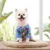 犬アパレル子犬夏の服ハワイアンビーチスタイルTシャツ小犬のための薄いクールオーバーオール猫ベストチワワヨーキープードルクロス