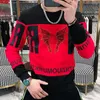 Męskie koszule stylowe luźne wydrukowane drukowane litera Diamenty T-shirt odzież 2023 Autumn Casual Pullover Topss Tree koszulka All-Match TEE