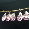 Chandelier Crystal Free Rings Pink Color 38 22mm 50pcs K9 Pendants Prisms For Window Suncathers Christmas Tree Decoration