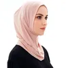 Abbigliamento etnico Copricapo in seta di ghiaccio Donna Sciarpa Hijab istantanea Cappello turbante Moda musulmana Sottosciarpa Hijab Berretto per donna Foulard Turbanti