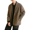 Costumes pour hommes Mâle Vintage Top Noir Costume Veste À Manches Longues Lâche Casual Business Hommes Blazer Surdimensionné Bouton Up Garçons Bureau Porter XXL