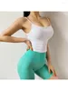 Yoga Outfit 2023 Donne di fascia alta Personalizzato Rugoso Double Sided Spazzolato Croce Gilet sportivo Antiurto Riunito Reggiseno Fitness Verde scuro