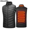 Gilet da uomo Uomo USB a infrarossi 17 aree di riscaldamento Gilet Giacca invernale Gilet riscaldato elettrico per escursioni sportive Oversize 5XL 231021