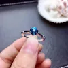 Cluster Rings Classic Round Blue Topaz Gemstone Ring Fashion Color Jewelry 925 Sterling Silver Natural Gem White Birthday Present