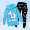 Tik Tok Set Voor Grote Jongen Meisje Trainingspak Kleding Herfst Kid Sweatshirt Met Capuchon Print Broek Outfit Sport Pak 12 Jaar L28365325122