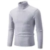 Pulls pour hommes Pull à col haut Pull de couleur unie tricoté chaud décontracté col roulé Sweatwear laine hiver hauts en plein air 231116