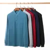 Herrpolos high-end Autumn Clothing Lapel Högkvalitativ långärmad affärsverksamhet Casual Solid Color Polo Shirt Designer Embroidery M-4XL
