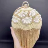 Torby wieczorowe DG Prootlow okrągły okrągły złoty diament brzęczenie nowoczesne Kobiety wieczorne impreza kryształowa torba sprzęgła ślubna torebka