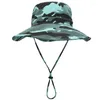 Berets 2023 Mode Wide Bim Camouflage Boone Hut für Männer Frauen Grüne Outdoor Panama Cap Tactical Eimer Hüte Wanderung Camo Sun Caps