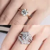 Wedding Rings AnuJewel 1ct 2ct 3ct 5ct D Color Engagement Ring For Women 925 Sterling Silver Gold Plated Solitaire Rings Wholesale 231021