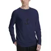 Polos pour hommes Ancre nautique T-shirts à manches longues T-shirts vierges Vêtements pour hommes Coupe ajustée personnalisée pour hommes