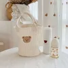 Baby Stroller Storage Hanging Bottle Diaper Mommy Embroidery Tote Bucket Bag