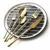Conjuntos de louça de aço inoxidável conjunto de talheres dourado espelho polido talheres jantar faca e garfo ferramentas cozinha