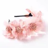 Accessori per capelli Copricapo Simulazione Ghirlanda Sposa Grande filato a rete Testa di fiore Cerchio Ragazza arrotolata Core Show